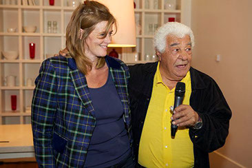 Anna-Louise Naylor-Leyland, who is Antonio Carluccio's manager, with him at the launch of his new book A Recipe For Life 