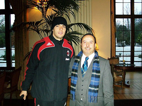 Michael meets with AC Milan star Kaka at the teams hotel