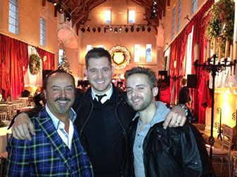 Michael with son Gianni and Michael Buble